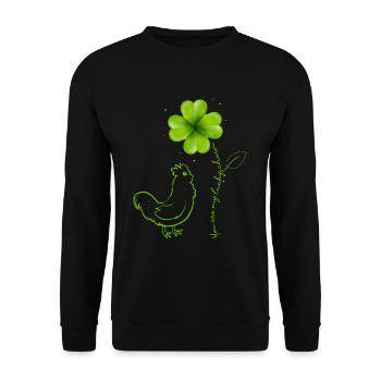 You Are My Lucky Charm Chicken - Unisex Sweatshirt - black - Front - Alina (178cm) & Michal (187cm)
