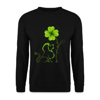 You Are My Lucky Charm Lion Cloverleaf - Unisex Sweatshirt - black - Front - Alina (178cm) & Michal (187cm)