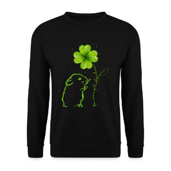You Are My Lucky Charm Hamster - Unisex Sweatshirt - black - Front - Alina (178cm) & Michal (187cm)