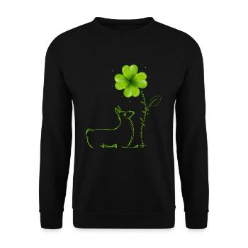 You Are My Lucky Charm Llama Shamrock - Unisex Sweatshirt - black - Front - Alina (178cm) & Michal (187cm)