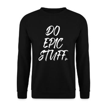 Do Epic Stuff Surfer Surfing Shaka Windsurfer Surf - Unisex Pullover - Schwarz - Vorne - Alina (178cm) & Michal (187cm)