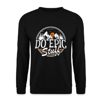 Do Epic Stuff Surfer Surfing Shaka Windsurfer Surf - Unisex Pullover - Schwarz - Vorne - Alina (178cm) & Michal (187cm)