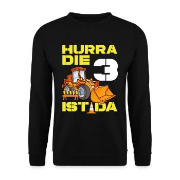 Excavator 3rd Birthday Excavator Driver Boy Gift - Unisex Sweatshirt - black - Front - Alina (178cm) & Michal (187cm)