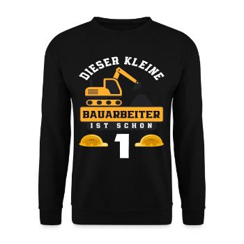 Construction Worker 1st Birthday Excavator Boys Gift - Unisex Sweatshirt - black - Front - Alina (178cm) & Michal (187cm)