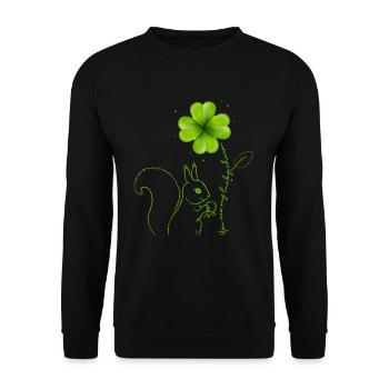 You Are My Lucky Charm Squirrel - Unisex Sweatshirt - black - Front - Alina (178cm) & Michal (187cm)