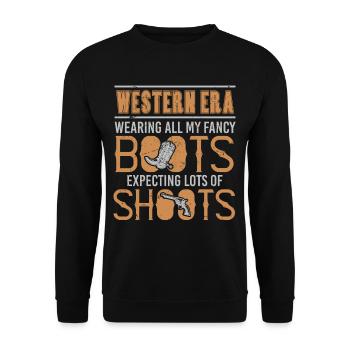 Wearing Fancy Boots Expecting Shoots - Unisex Sweatshirt - black - Front - Alina (178cm) & Michal (187cm)