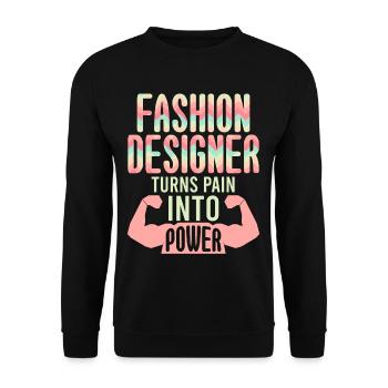 Designer Turns Pain To Power - Unisex Sweatshirt - black - Front - Alina (178cm) & Michal (187cm)