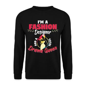 A Fashion Designer Drama Queen - Unisex Sweatshirt - black - Front - Alina (178cm) & Michal (187cm)