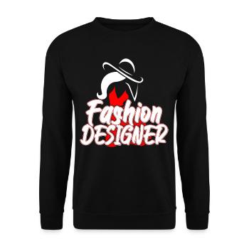 Designer Red Hat And Dress - Unisex Sweatshirt - black - Front - Alina (178cm) & Michal (187cm)