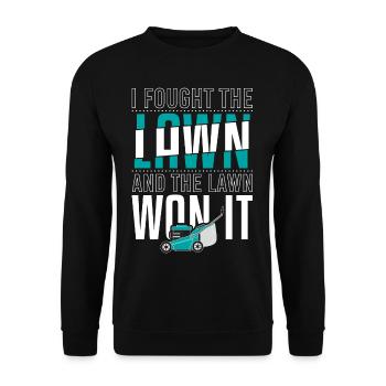 Fought The Lawn And The Lawn Won It - Unisex Sweatshirt - black - Front - Alina (178cm) & Michal (187cm)