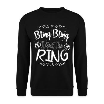 Bling I Got The Ring Engagement - Unisex Sweatshirt - black - Front - Alina (178cm) & Michal (187cm)