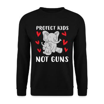 Protect Kids Not Guns - Unisex Pullover - Schwarz - Vorne - Alina (178cm) & Michal (187cm)
