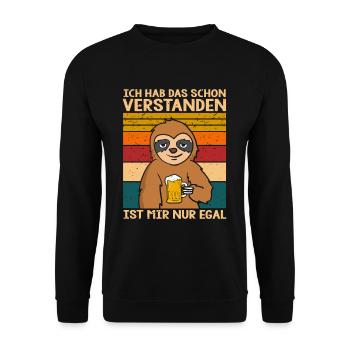 Ich Hab Das Schon Verstanden Ist Mir Nur Egal - Unisex Pullover - Schwarz - Vorne - Alina (178cm) & Michal (187cm)