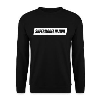 Supermodel In Zivil Top Model Off Duty JGA Kostüm - Unisex Pullover - Schwarz - Vorne - Alina (178cm) & Michal (187cm)