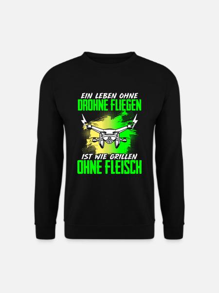 Leben Ohne Drohne Fliegen Grillen Ohne Fleisch - Unisex Pullover - Schwarz