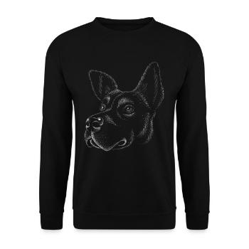 Dog Lines Realistic Drawing Dog Art - Unisex Sweatshirt - black - Front - Alina (178cm) & Michal (187cm)