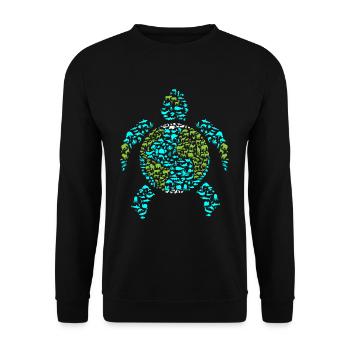 Earth Turtle - Unisex Sweatshirt - black - Front - Alina (178cm) & Michal (187cm)