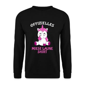 Offizielles Miese Laune Shirt - Unisex Pullover - Schwarz - Vorne - Alina (178cm) & Michal (187cm)