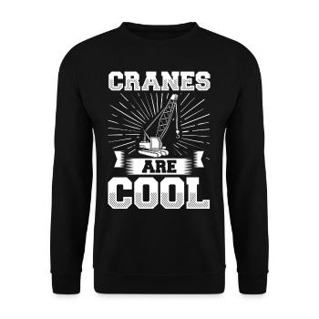 Crane Operator Construction Worker Crane Tower Training - Unisex Sweatshirt - black - Front - Alina (178cm) & Michal (187cm)