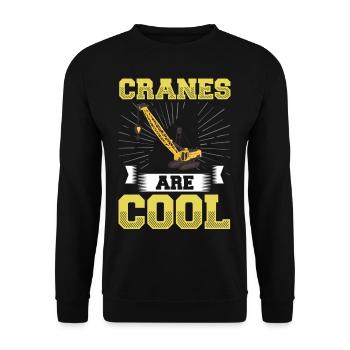 Crane Operator Construction Worker Crane Tower Training - Unisex Sweatshirt - black - Front - Alina (178cm) & Michal (187cm)