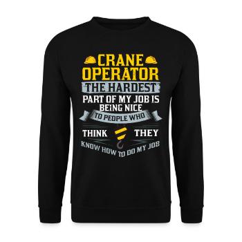 Crane Operator Construction Worker Crane Tower Training - Unisex Sweatshirt - black - Front - Alina (178cm) & Michal (187cm)