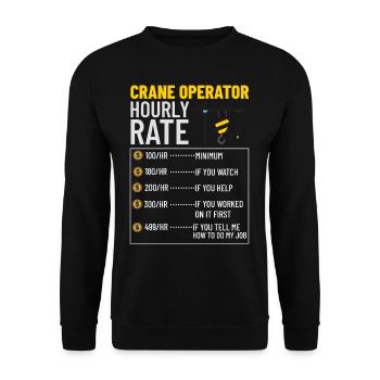 Crane Operator Construction Worker Crane Tower Training - Unisex Sweatshirt - black - Front - Alina (178cm) & Michal (187cm)