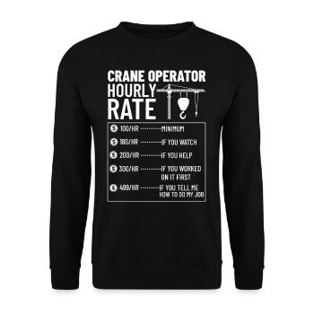 Crane Operator Construction Worker Crane Tower Training - Unisex Sweatshirt - black - Front - Alina (178cm) & Michal (187cm)