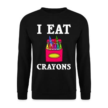 Crayon Box Colored Pencil Wax Case Wax Crayon - Unisex Sweatshirt - black - Front - Alina (178cm) & Michal (187cm)