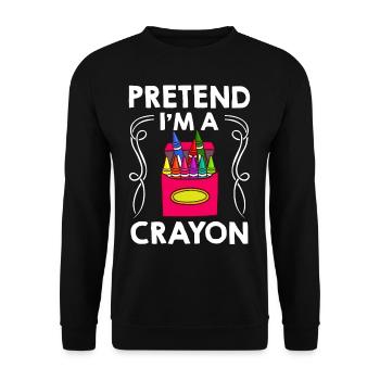 Crayon Box Colored Pencil Wax Case Wax Crayon - Unisex Sweatshirt - black - Front - Alina (178cm) & Michal (187cm)