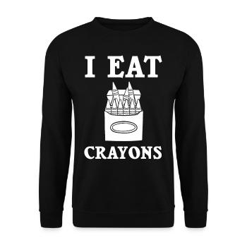 Crayon Box Colored Pencil Wax Case Wax Crayon - Unisex Sweatshirt - black - Front - Alina (178cm) & Michal (187cm)