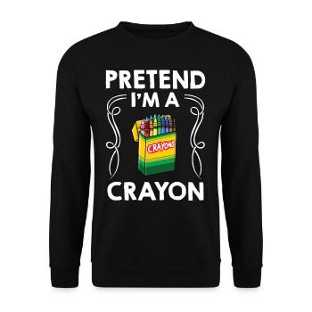 Crayon Box Colored Pencil Wax Case Wax Crayon - Unisex Sweatshirt - black - Front - Alina (178cm) & Michal (187cm)