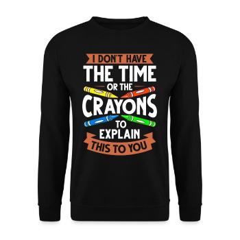 Crayon Box Colored Pencil Wax Case Wax Crayon - Unisex Sweatshirt - black - Front - Alina (178cm) & Michal (187cm)