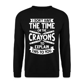 Crayon Box Colored Pencil Wax Case Wax Crayon - Unisex Sweatshirt - black - Front - Alina (178cm) & Michal (187cm)