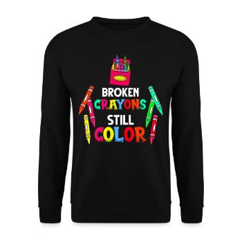 Crayon Box Colored Pencil Wax Case Wax Crayon - Unisex Sweatshirt - black - Front - Alina (178cm) & Michal (187cm)