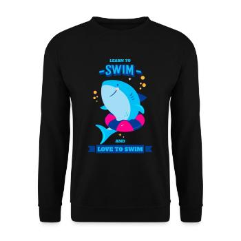 Schwimmen Lernen Learn To Swim And Love To Swim - Unisex Sweatshirt - black - Front - Alina (178cm) & Michal (187cm)