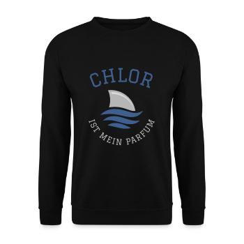 Schwimmen Spruch Lustig Chlor Ist Mein Parfum - Unisex Pullover - Schwarz - Vorne - Alina (178cm) & Michal (187cm)