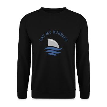 Schwimmen Spruch Lustig Eat My Bubbles - Unisex Pullover - Schwarz - Vorne - Alina (178cm) & Michal (187cm)