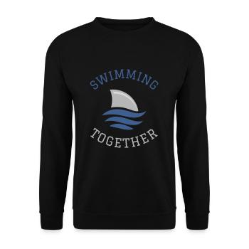Schwimmen Spruch Lustig Swimming Together - Unisex Pullover - Schwarz - Vorne - Alina (178cm) & Michal (187cm)