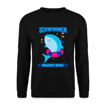 Schwimmen Lernen Schwimmen Macht Spaß - Unisex Pullover - Schwarz - Vorne - Alina (178cm) & Michal (187cm)