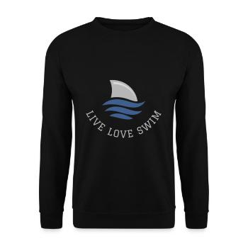 Schwimmen Spruch Lustig Live Love Swim - Unisex Pullover - Schwarz - Vorne - Alina (178cm) & Michal (187cm)