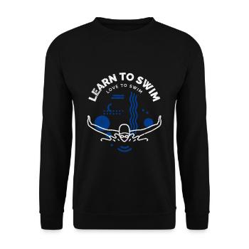 Swim instructor learn to swim and love to swim - Unisex Sweatshirt - black - Front - Alina (178cm) & Michal (187cm)
