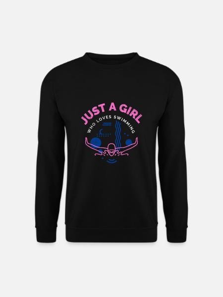 Schwimmen Spruch Lustig Just A Girl Who Loves - Unisex Pullover - Schwarz