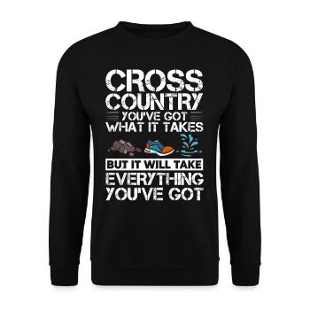 Cross Country Running Crosslauf Geländelauf Laufen - Unisex Pullover - Schwarz - Vorne - Alina (178cm) & Michal (187cm)