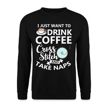 Cross Stitch Pattern Cross Stitch Needles Embroidery Weaving - Unisex Sweatshirt - black - Front - Alina (178cm) & Michal (187cm)