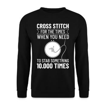 Cross Stitch Pattern Cross Stitch Needles Embroidery Weaving - Unisex Sweatshirt - black - Front - Alina (178cm) & Michal (187cm)
