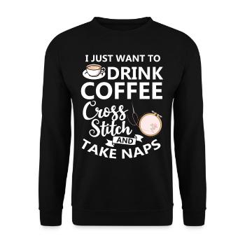 Cross Stitch Pattern Cross Stitch Needles Embroidery Weaving - Unisex Sweatshirt - black - Front - Alina (178cm) & Michal (187cm)
