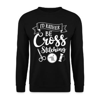 Cross Stitch Pattern Cross Stitch Needles Embroidery Weaving - Unisex Sweatshirt - black - Front - Alina (178cm) & Michal (187cm)