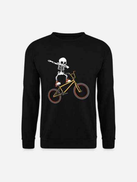 Dabbing Skelett BMX-Fahrer Stunt Fahrrad Radfahrer - Unisex Pullover - Schwarz