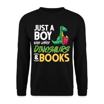 Dinosaur Book Read Dino Read Funny Readers - Unisex Sweatshirt - black - Front - Alina (178cm) & Michal (187cm)