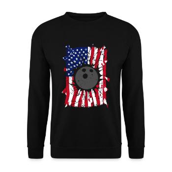 Bowling Torn Drapeau américain - Sweat-shirt Unisexe - noir - Devant - Alina (178cm) & Michal (187cm)